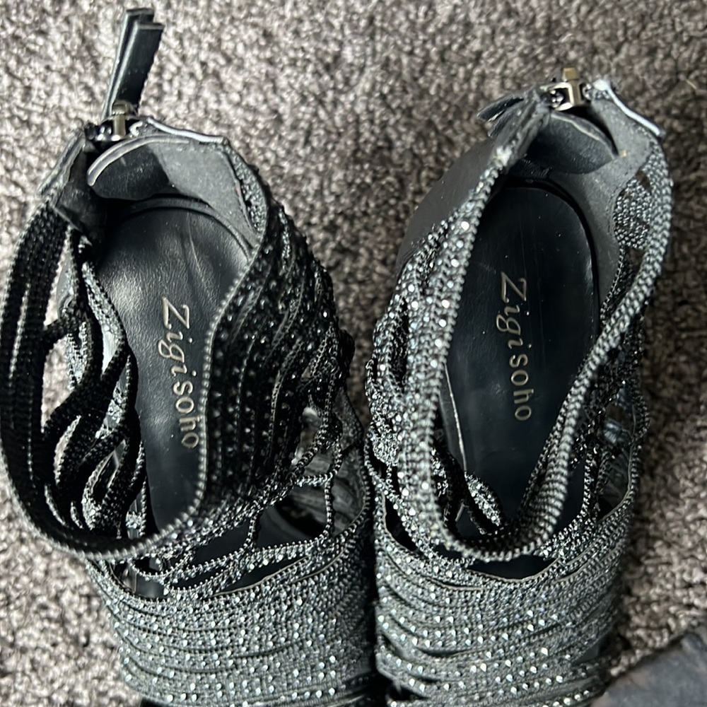 Zigi Soho Black Formal Office Elastic Straps Heels - Picture 7 of 8